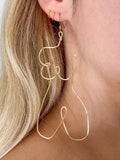 Gold abstract wire earrings
